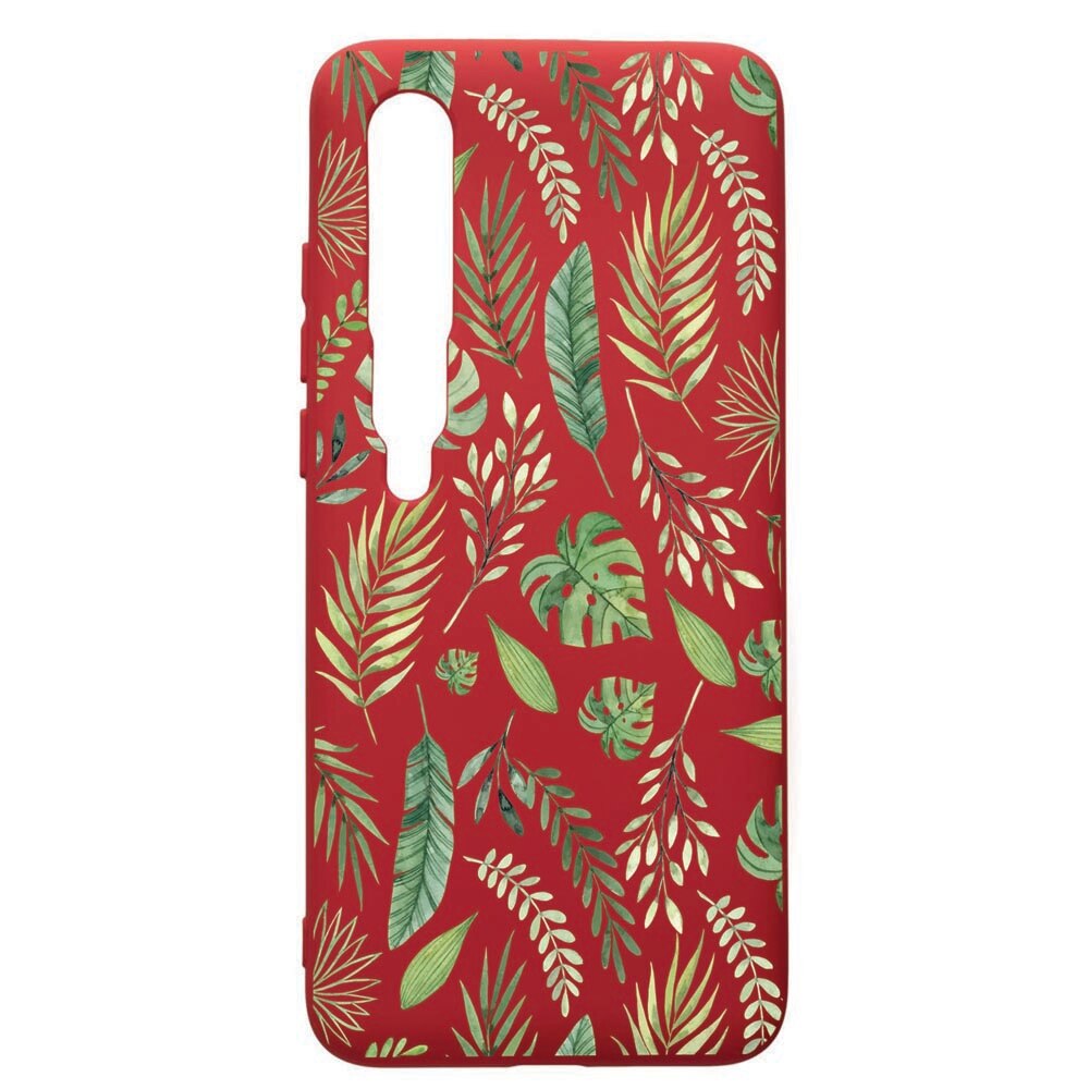 Husa de protectie Xiaomi Mi 10 / Mi 10 Pro, Feathers, silicon, cu interiorul din material textil, protectie camera, Red, PR77