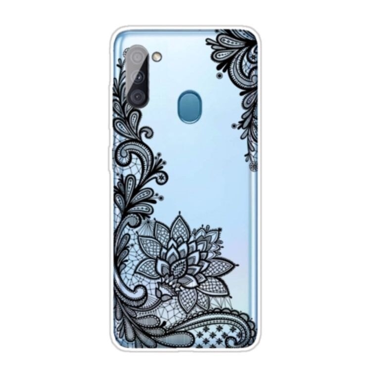 Husa Lemontti Pattern Highly compatibila cu Samsung Galaxy A11, Black Rose