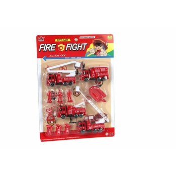 Set masinute pompieri, 16 piese, Rosu,23 x17 cm Set masinute pompieri, 16 piese, Rosu,23 x17 cm