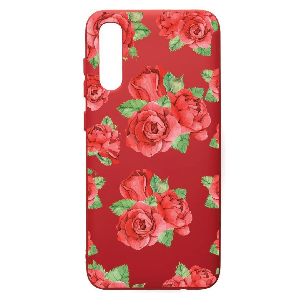 Husa de protectie Samsung Galaxy A70, Rose, silicon, cu interiorul din material textil, protectie camera, Red, PR97