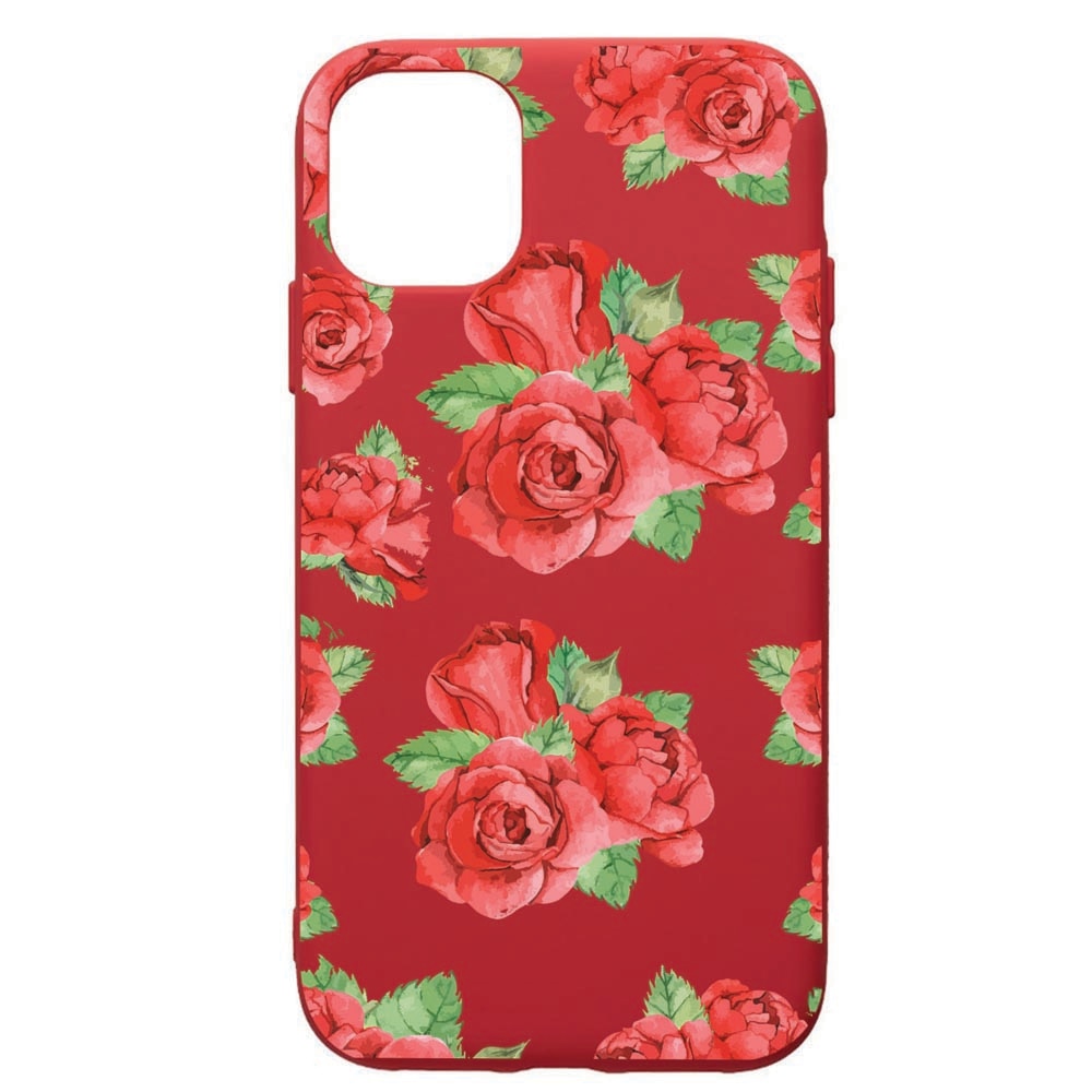 Husa de protectie Apple iPhone 11 Pro, Rose, silicon, cu interiorul din material textil, protectie camera, Red, PR97
