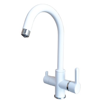 Baterie bucatarie 3 cai CookingAid THREE FLOW FLO60 apa rece / calda / filtru apa cu finisaj granit Alb / Polar White Baterie bucatarie 3 cai CookingAid THREE FLOW FLO60 apa rece / calda / filtru apa cu finisaj granit Alb / Polar White