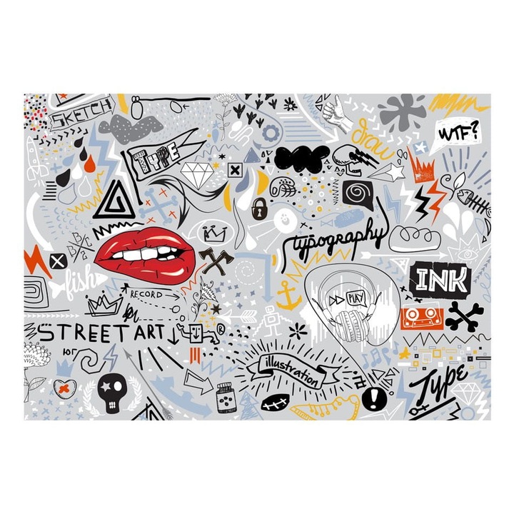 Nem szőtt tapéta nappaliba, hálószobába, gondolatok áramlása - 400cm X 280cm, Útmutató, ragasztó