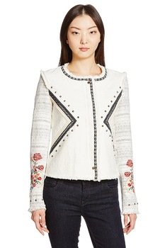 Jacheta, Desigual 72E2YG4, Alb/Negru, 2XL Jacheta, Desigual 72E2YG4, Alb/Negru, 2XL