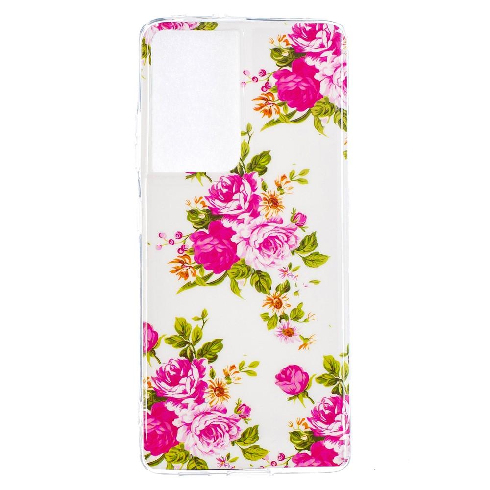 Husa silicon compatibila cu Samsung Galaxy S21 Ultra Fosforescent model Blooming Roses, Silicon, TPU Viceversa