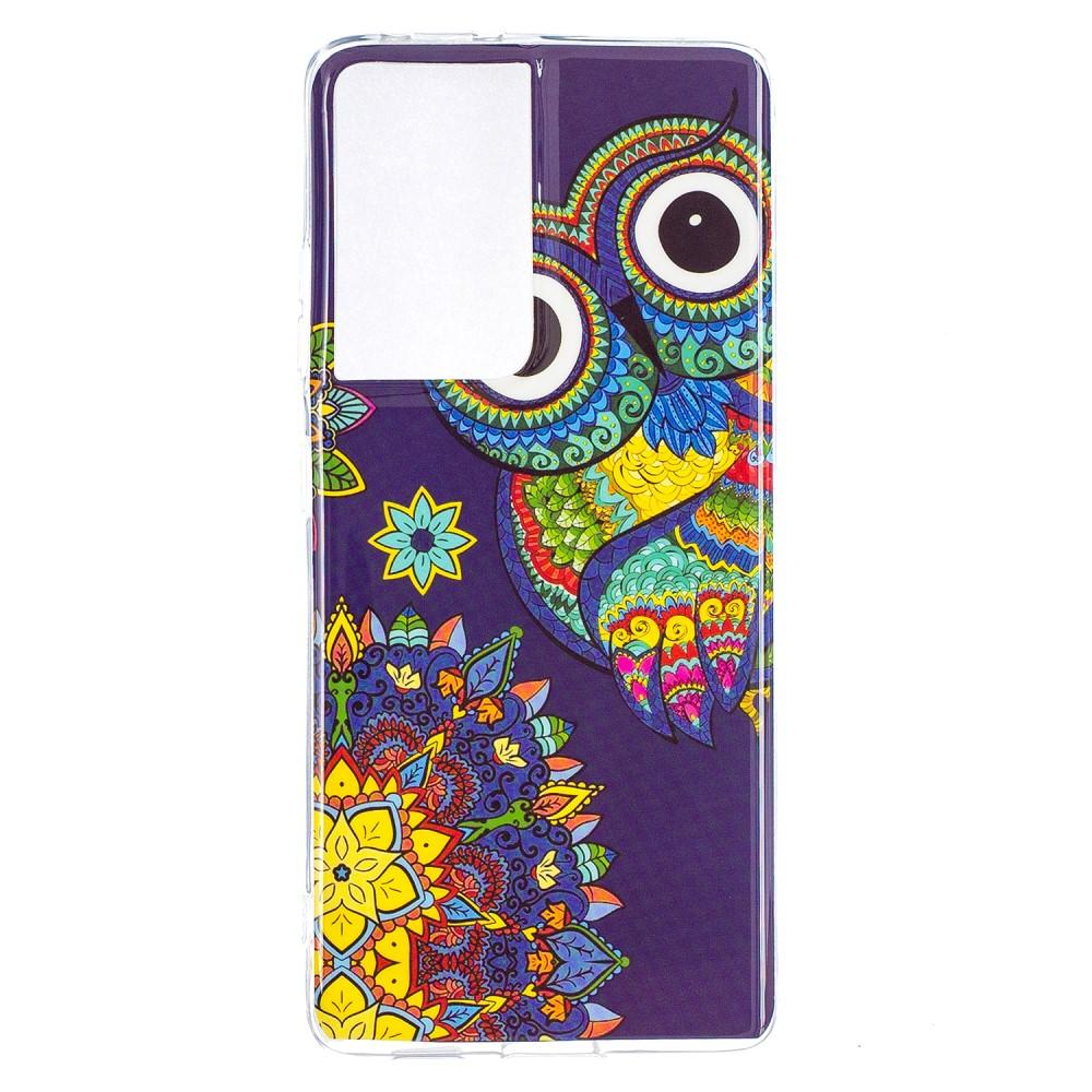 Husa silicon compatibila cu Samsung Galaxy S21 Ultra Fosforescent model Owl Mandala, Silicon, TPU Viceversa