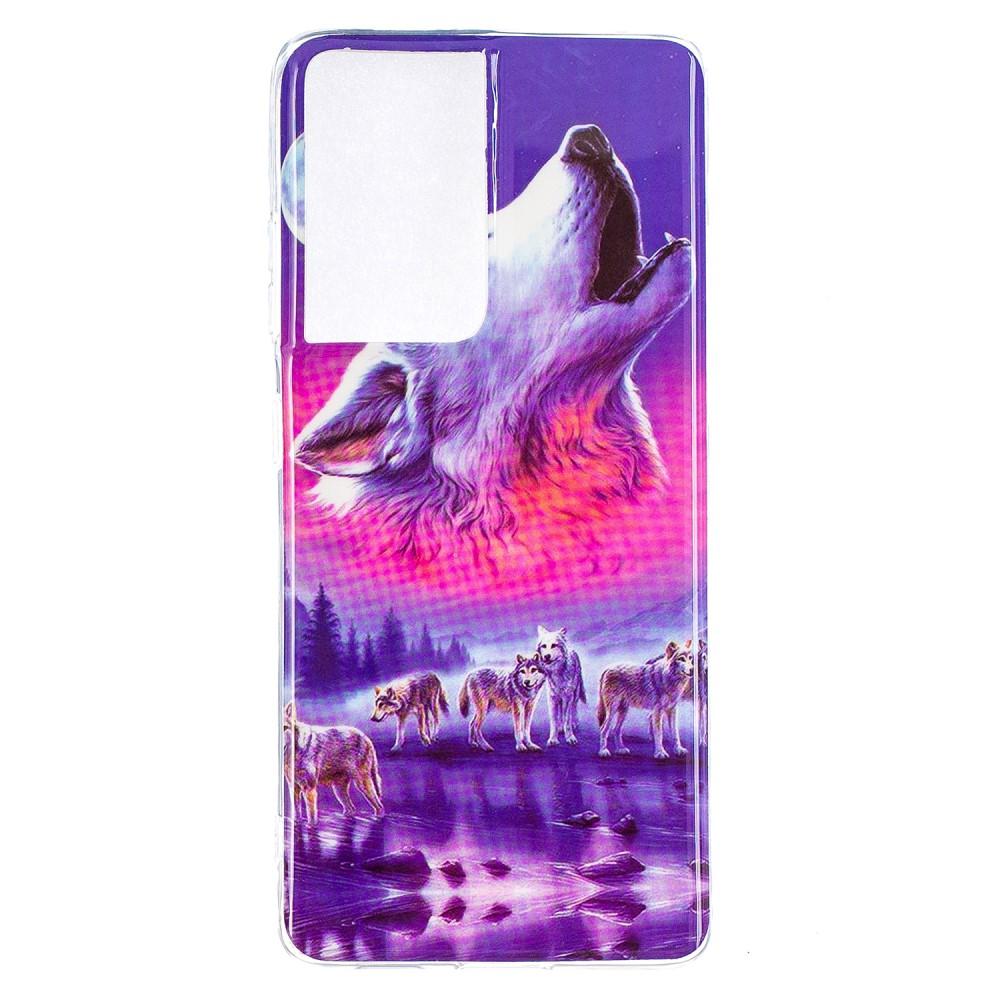 Husa silicon compatibila cu Samsung Galaxy S21 Ultra Fosforescent model Wolf Pack, Silicon, TPU Viceversa