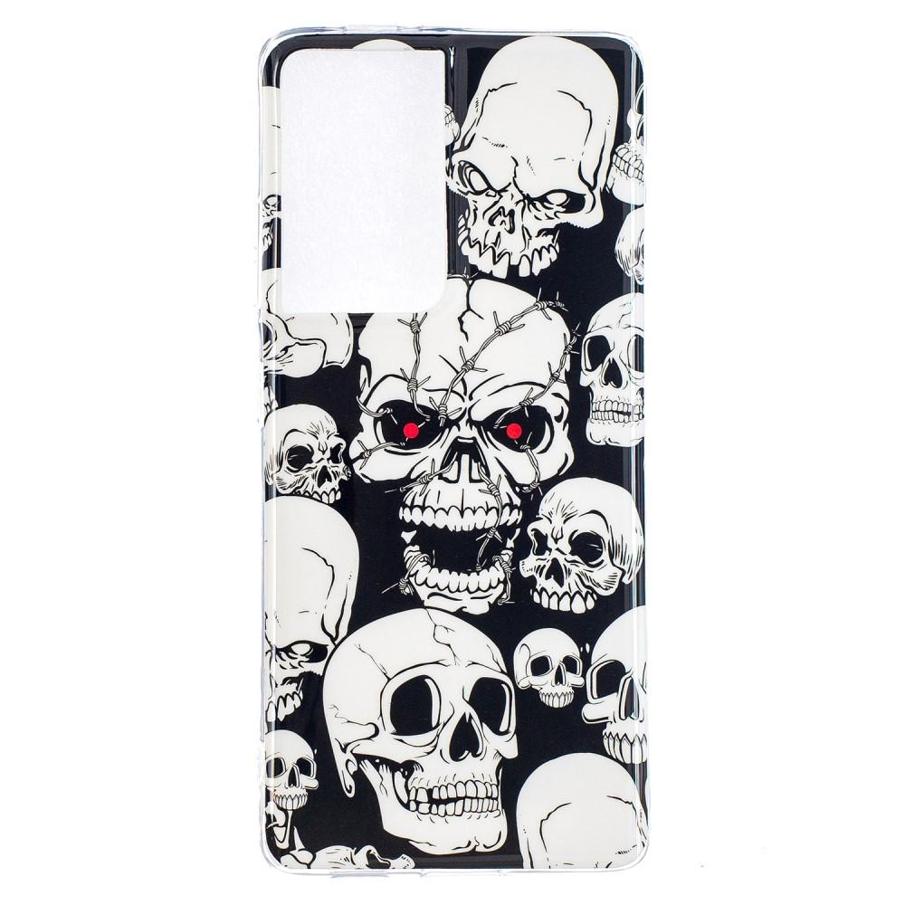 Husa silicon compatibila cu Samsung Galaxy S21 Ultra Fosforescent model Skulls, Silicon, TPU Viceversa