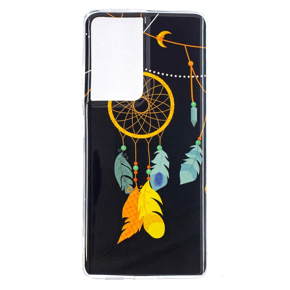 Husa silicon compatibila cu Samsung Galaxy S21 Ultra Fosforescent model Feather Dreamcatcher, Silicon, TPU Viceversa