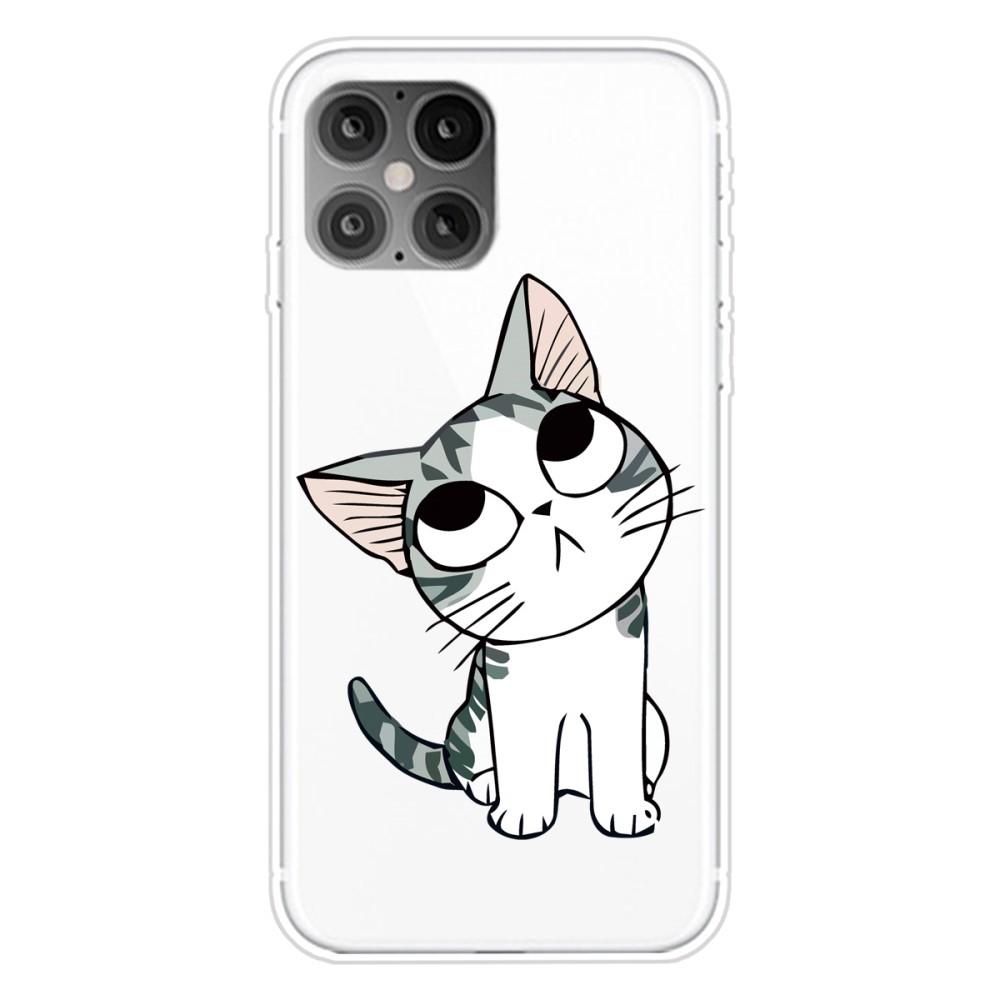 Husa silicon compatibila cu Apple iPhone 12 mini model Cute Cat, Silicon, TPU Viceversa