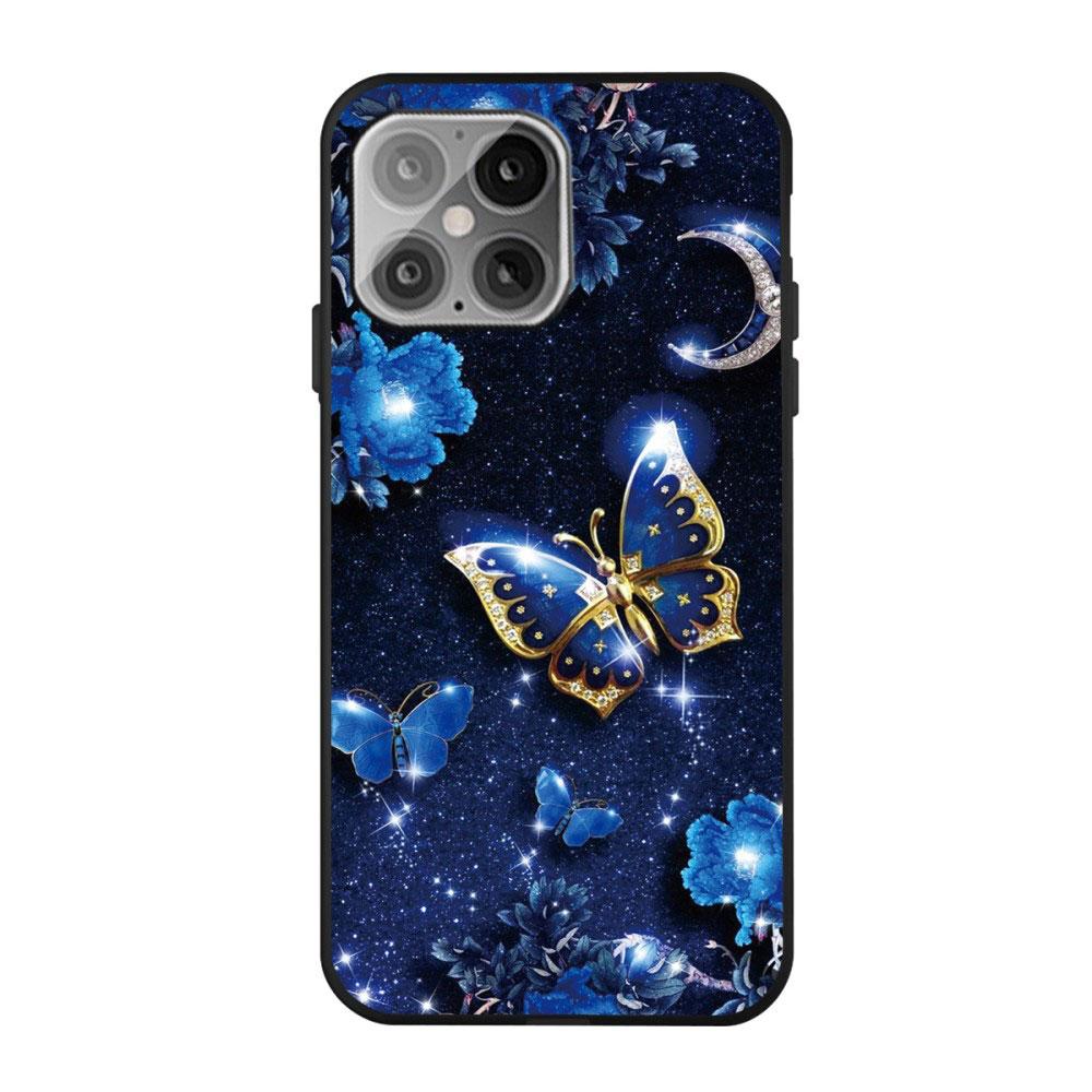 Husa silicon compatibila cu Apple iPhone 12, iPhone 12 Pro model Golden Butterflies, Silicon, TPU Viceversa