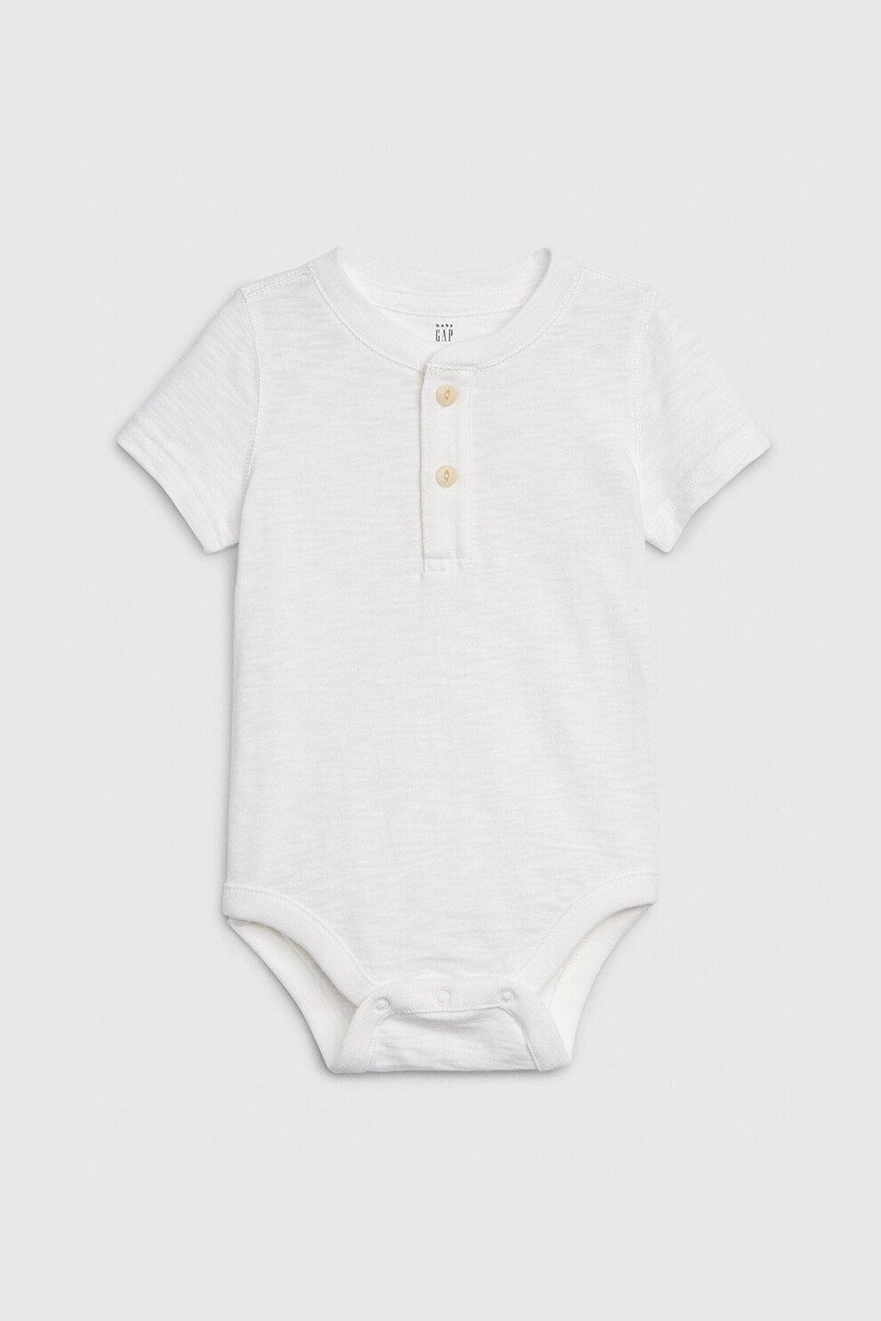 GAP, Body din bumbac cu maneci scurte, Alb