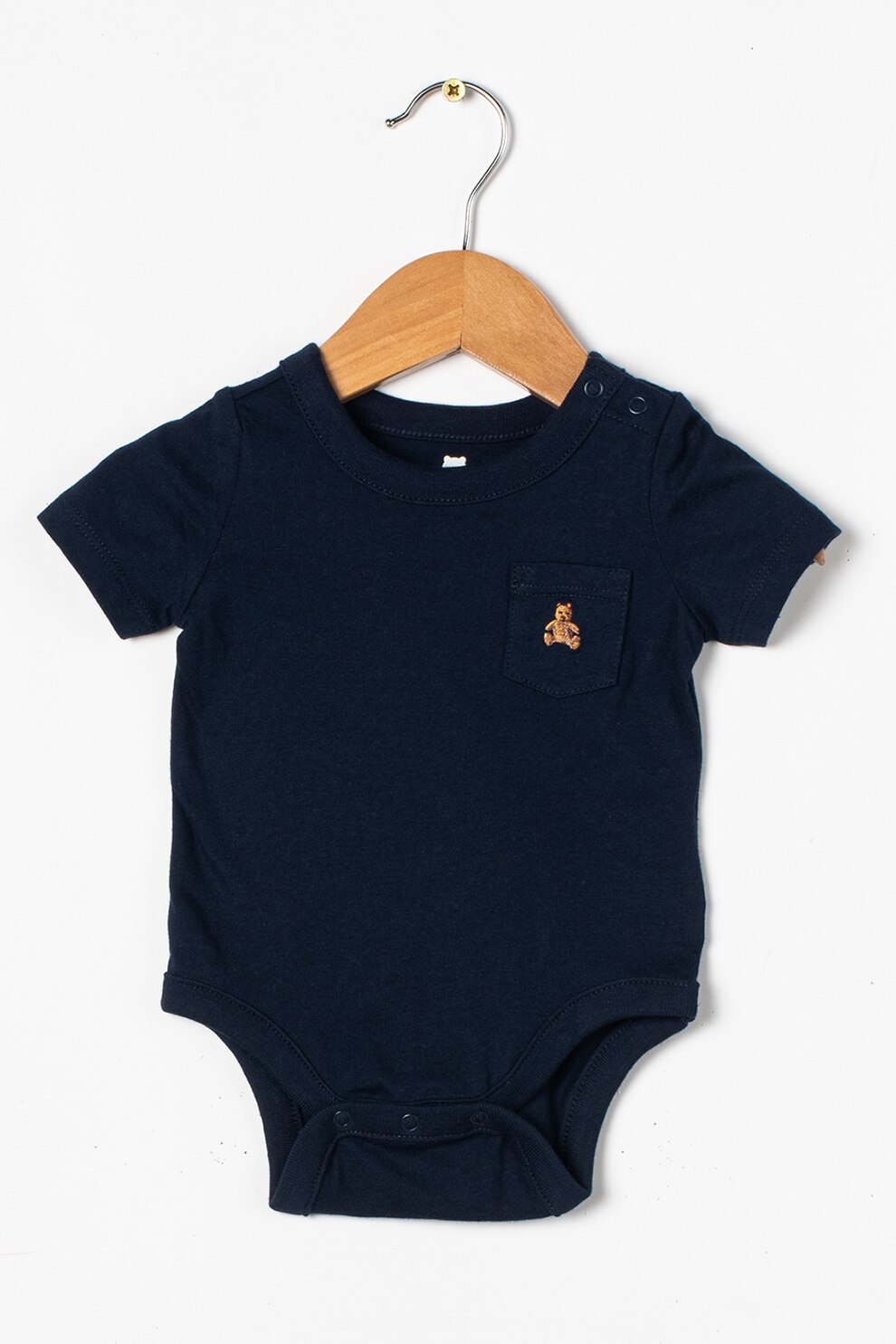 GAP, Body de bumbac cu buzunar pe piept, Bleumarin, 50 CM