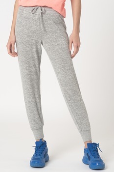 GAP, Pantaloni sport conici cu snur in talie, Gri melange GAP, Pantaloni sport conici cu snur in talie, Gri melange