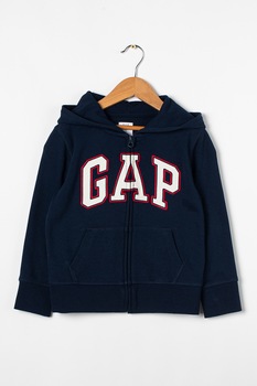 GAP, Hanorac cu fermoar si logo, 110 CM, Bleumarin/Alb/Rosu GAP, Hanorac cu fermoar si logo, 110 CM, Bleumarin/Alb/Rosu