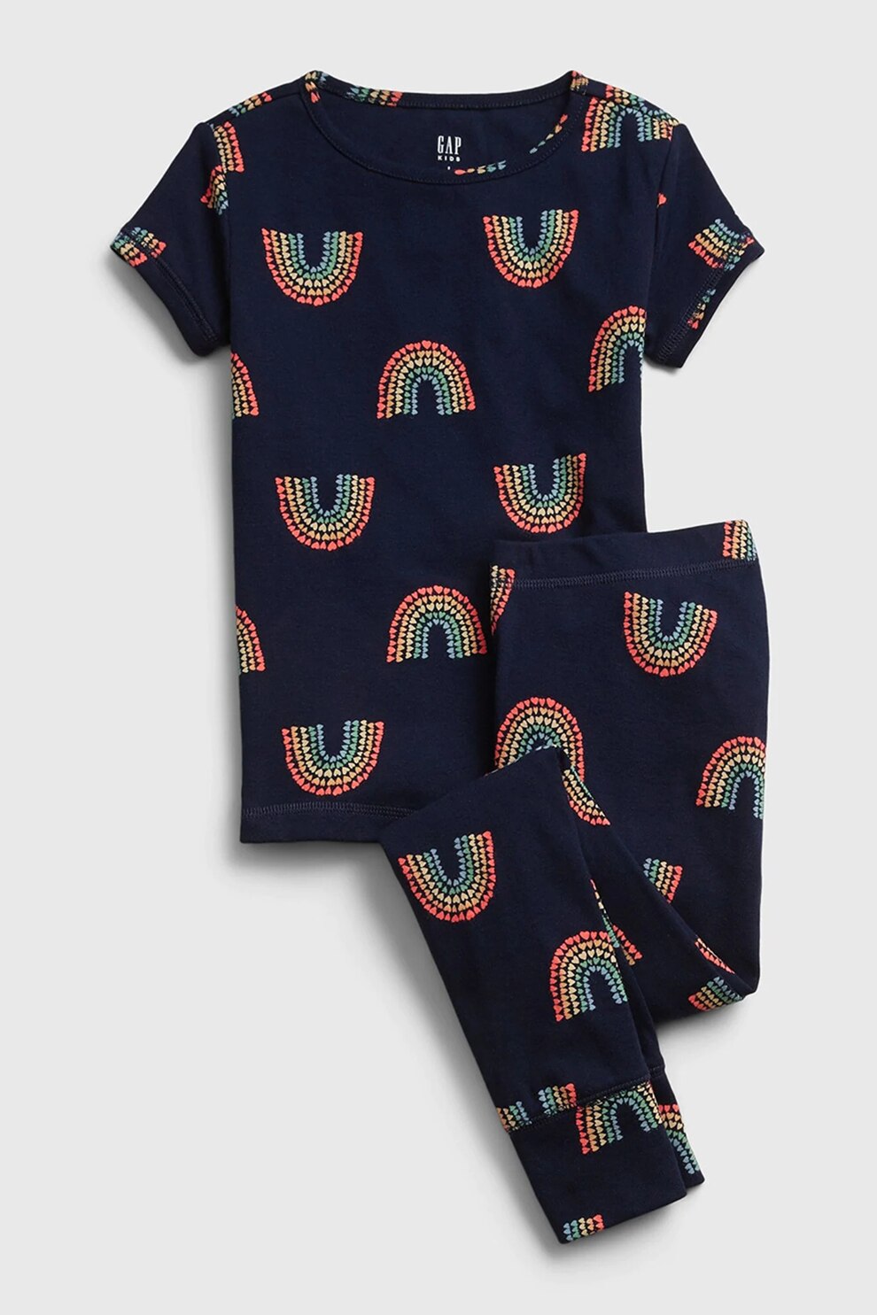 GAP, Pijama cu imprimeu grafic, Bleumarin/Rosu/Galben