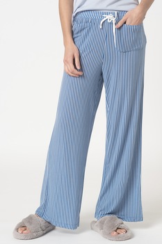 GAP, Pantaloni de pijama cu croiala ampla, albastru inchis/alb GAP, Pantaloni de pijama cu croiala ampla, albastru inchis/alb