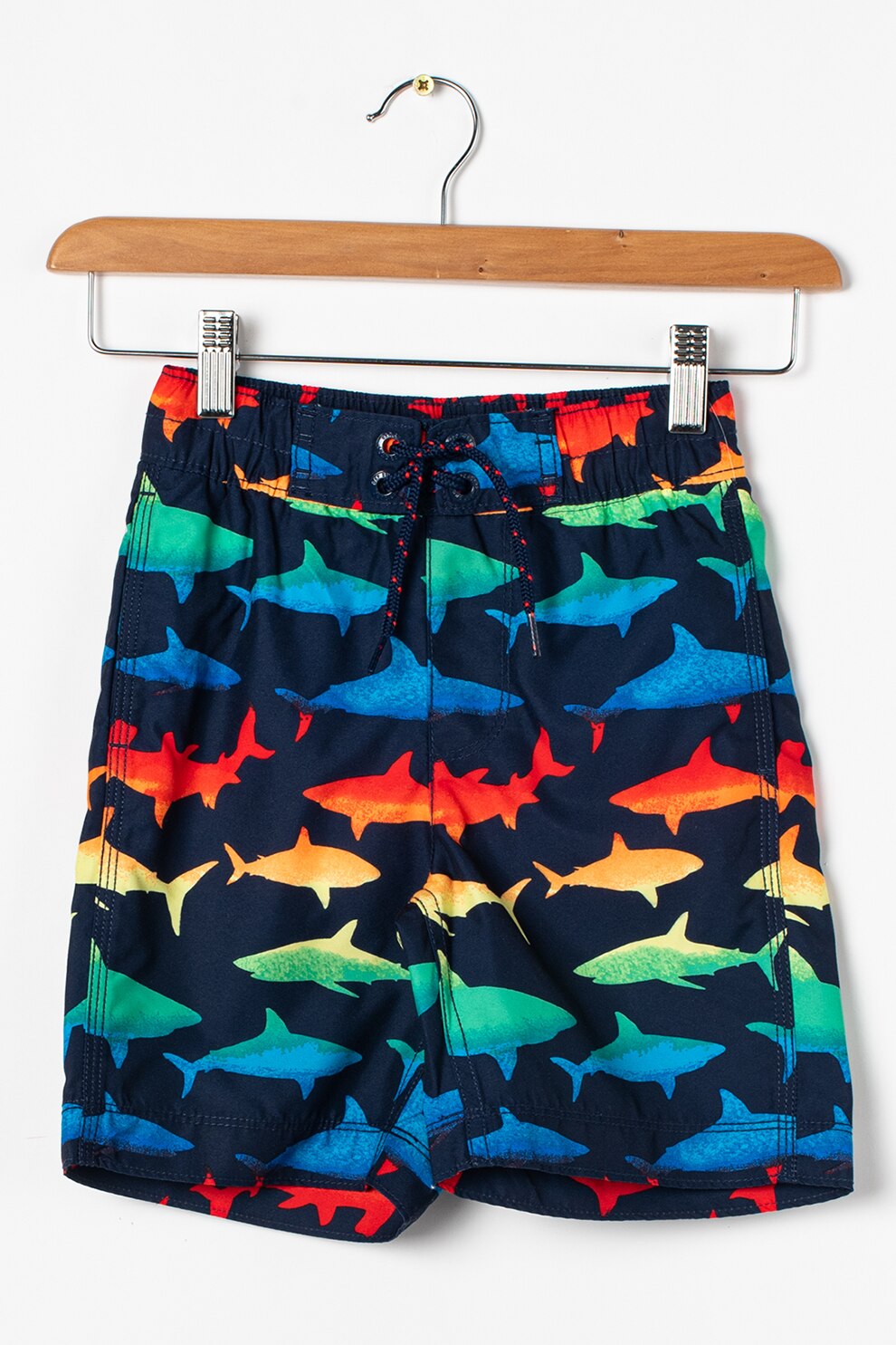 GAP, Bermude de baie cu imprimeu grafic, Bleumarin/Verde/Rosu