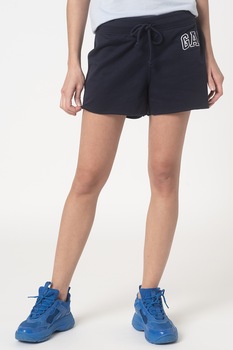 GAP, Pantaloni scurti din amestec de bumbac cu logo brodat, Bleumarin/Alb GAP, Pantaloni scurti din amestec de bumbac cu logo brodat, Bleumarin/Alb