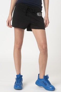 GAP, Pantaloni scurti din amestec de bumbac cu logo brodat, Negru GAP, Pantaloni scurti din amestec de bumbac cu logo brodat, Negru