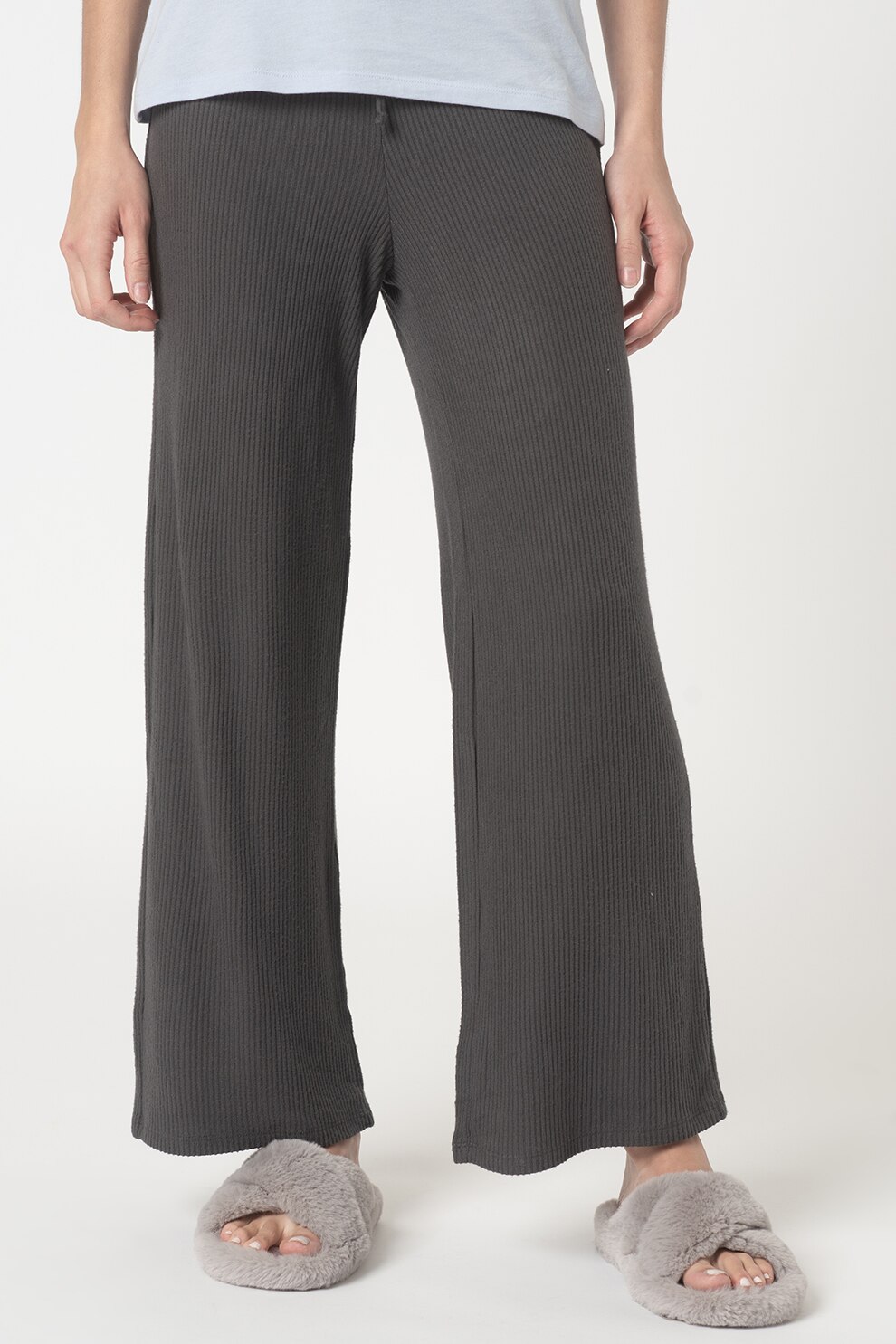 GAP, Pantaloni striati cu croiala ampla, Gri antracit