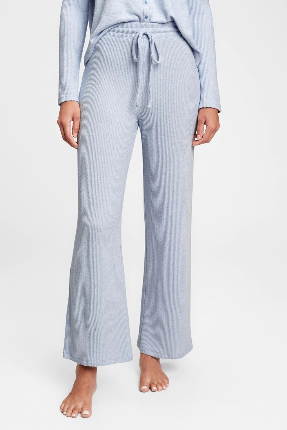 GAP, Pantaloni striati cu croiala ampla, Albastru azur