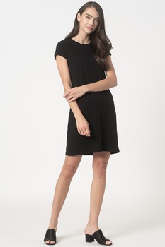 GAP, Rochie-tricou cambrata cu buzunar pe piept, Negru stins GAP, Rochie-tricou cambrata cu buzunar pe piept, Negru stins