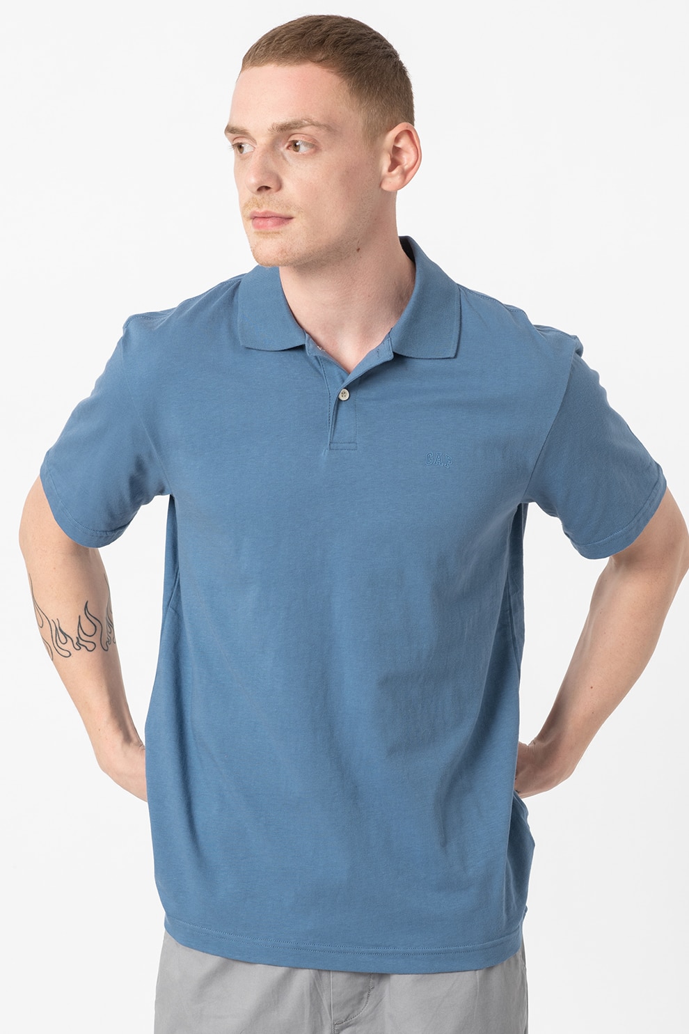 GAP, Tricou polo de bumbac, Albastru petrol