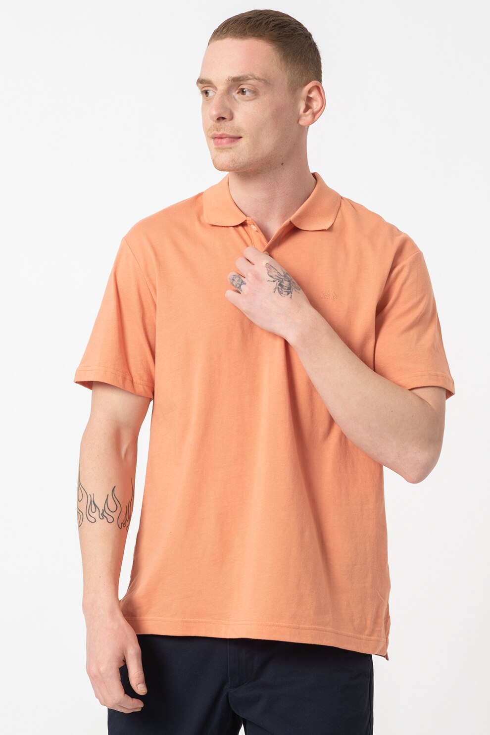 GAP, Tricou polo de bumbac, Oranj