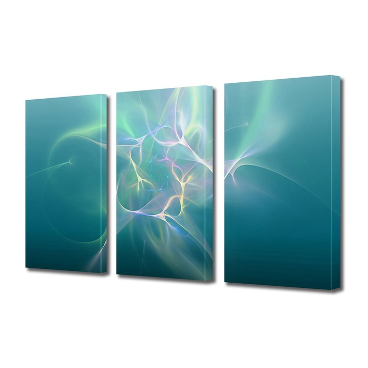 Set Tablouri Multicanvas 3 Piese Abstract Decorativ, Descarcari electrice, 25 x 45 cm