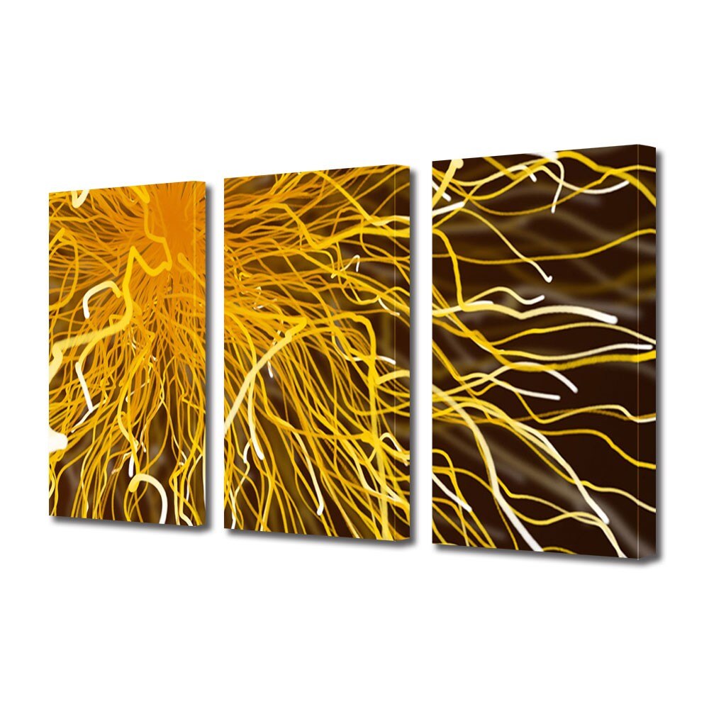 Set Tablouri Multicanvas 3 Piese Abstract Decorativ Tesla, 70 x 150 cm