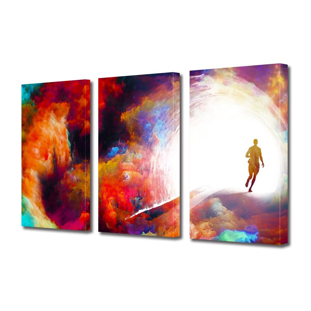 Set Tablouri Multicanvas 3 Piese Abstract Decorativ Fantastic, 100 x 210 cm