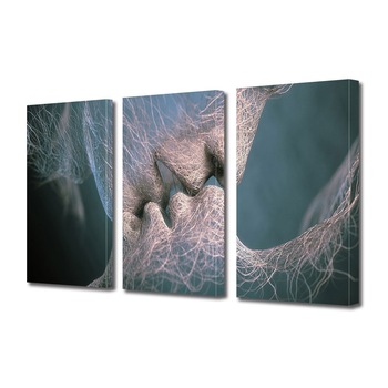 Set Tablouri Multicanvas 3 Piese Abstract Decorativ Sarutul, 100 x 210 cm Set Tablouri Multicanvas 3 Piese Abstract Decorativ Sarutul, 100 x 210 cm