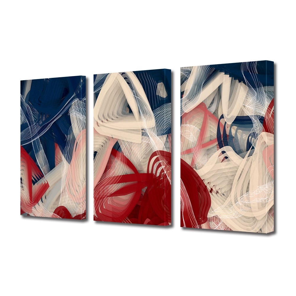 Set Tablouri Multicanvas 3 Piese Abstract Decorativ Artist, 100 x 210 cm