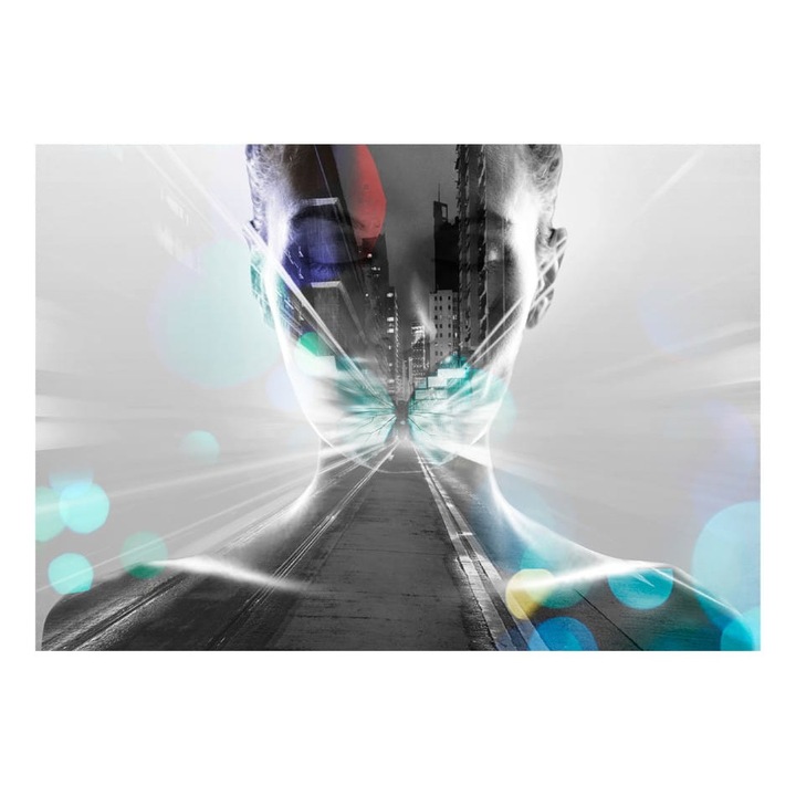 Fototapet vlies pentru Sufragerie, Dormitor, Femeie de oras - 150cm X 105cm, Instructiuni, lipici