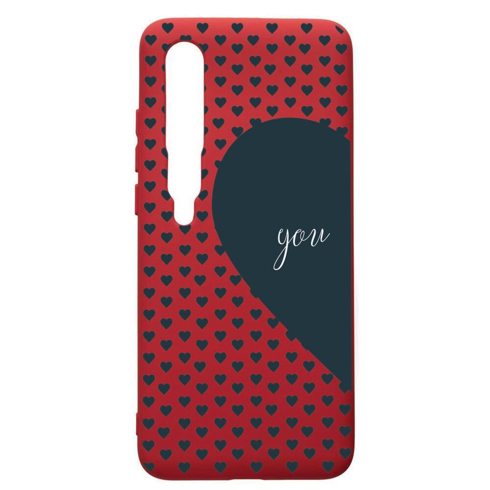 Husa de protectie Xiaomi Mi 10 / Mi 10 Pro, Love You, silicon, cu interiorul din material textil, protectie camera, Red, PR101
