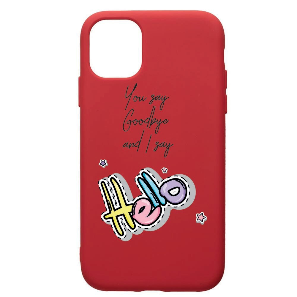 Husa de protectie Apple iPhone 11 Pro, Hello, silicon, cu interiorul din material textil, protectie camera, Red, PR148