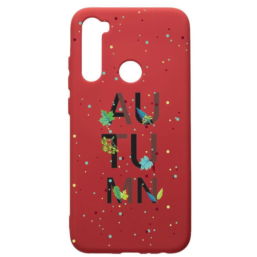 Husa de protectie Xiaomi Redmi Note 8, Autumn, silicon, cu interiorul din material textil, protectie camera, Red, PR145