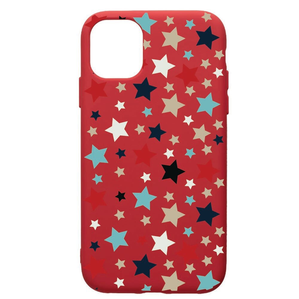 Husa de protectie Apple iPhone 11, Star, silicon, cu interiorul din material textil, protectie camera, Red, PR146