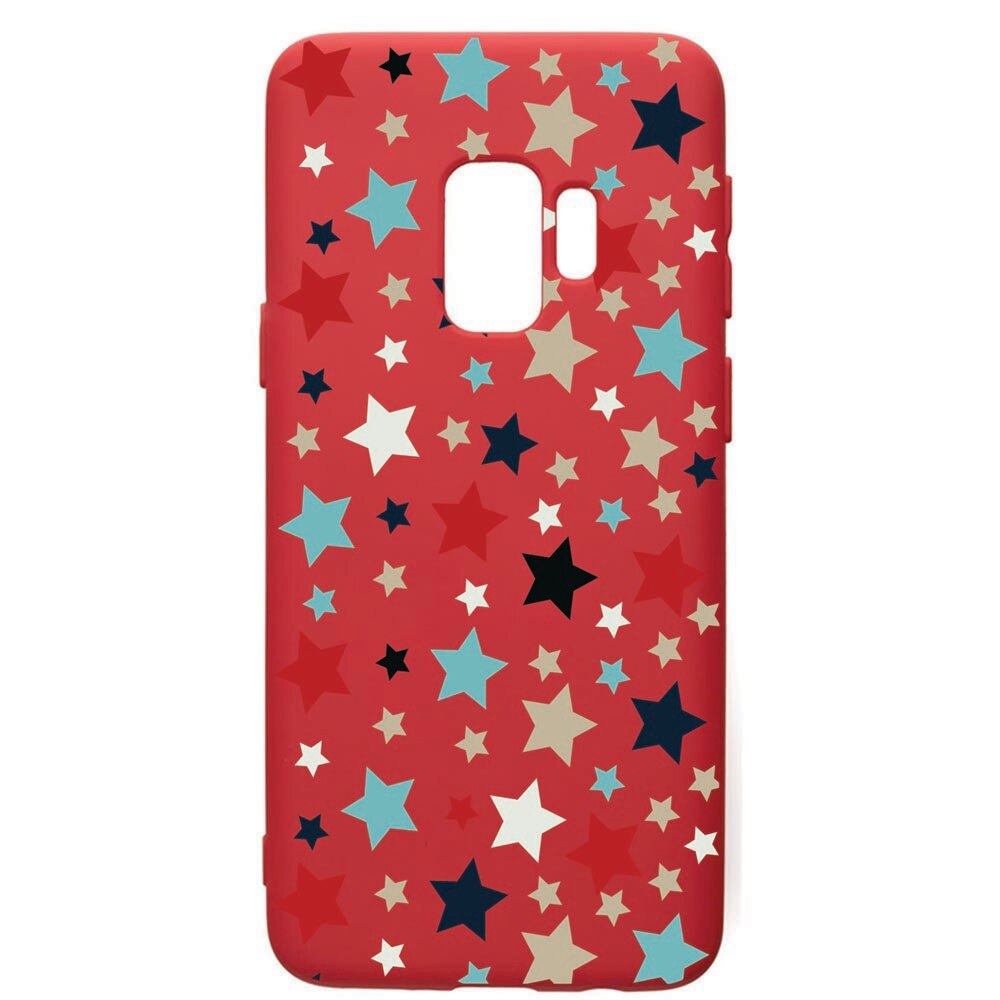Husa de protectie Samsung Galaxy S9, Star, silicon, cu interiorul din material textil, protectie camera, Red, PR146