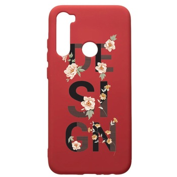 Husa de protectie Xiaomi Redmi Note 8, Design, silicon, cu interiorul din material textil, protectie camera, Red, PR144 Husa de protectie Xiaomi Redmi Note 8, Design, silicon, cu interiorul din material textil, protectie camera, Red, PR144