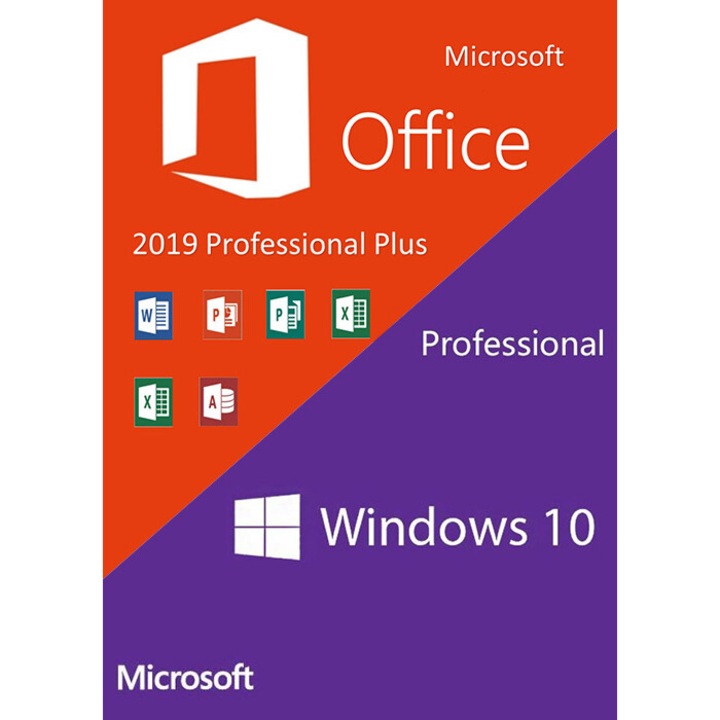 Windows 10 Pro teljes kiskereskedelmi FPP + Office 2019 Pro Plus csomag