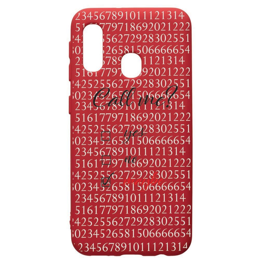 Husa de protectie Samsung Galaxy A20E, Call Me, silicon, cu interiorul din material textil, protectie camera, Red, PR149