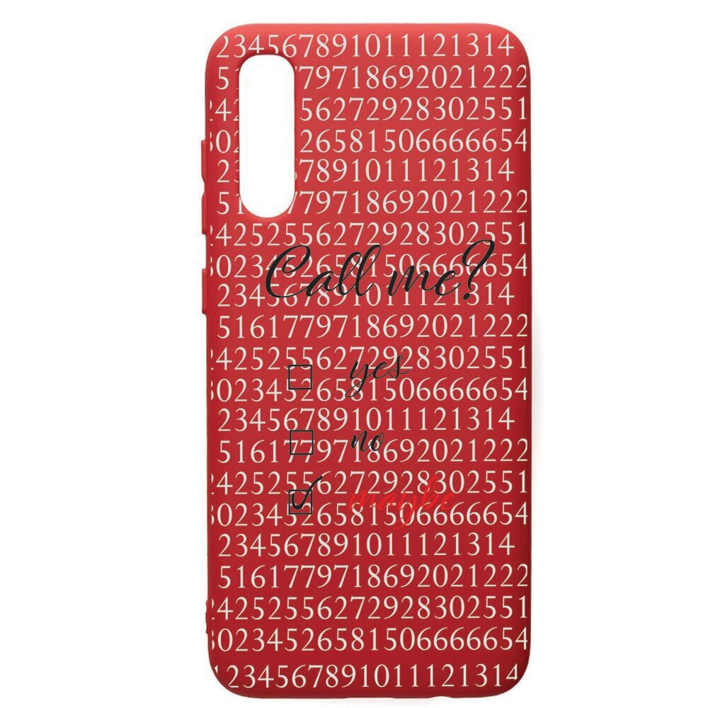 Husa de protectie Samsung Galaxy A70, Call Me, silicon, cu interiorul din material textil, protectie camera, Red, PR149
