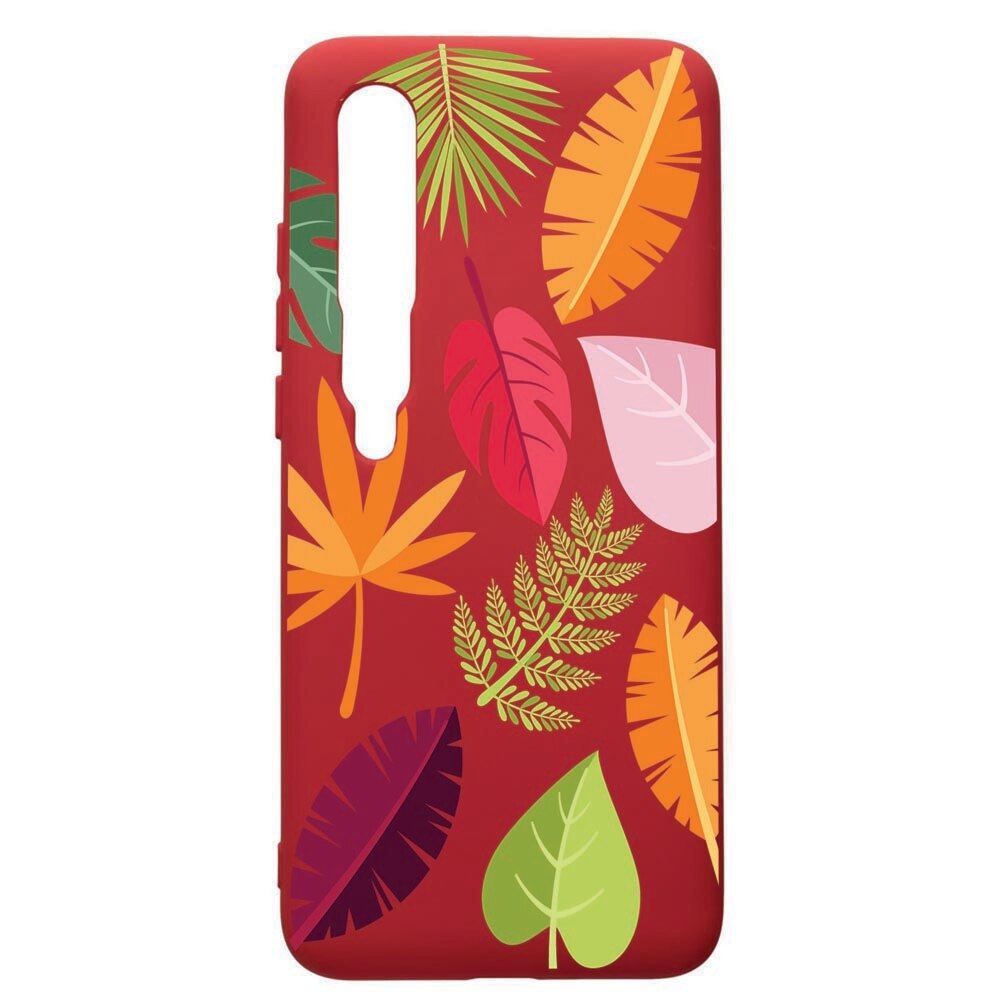 Husa de protectie Xiaomi Mi 10 / Mi 10 Pro, Feathers, silicon, cu interiorul din material textil, protectie camera, Red, PR151