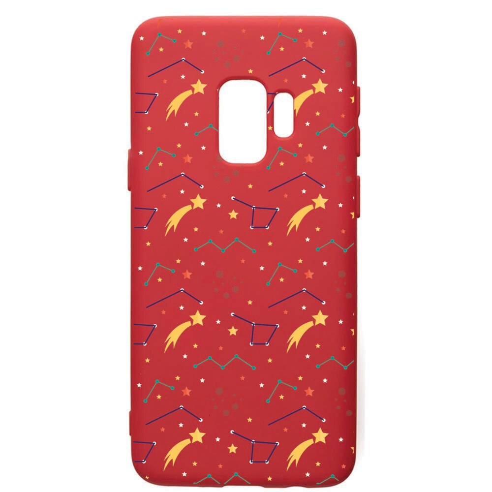 Husa de protectie Samsung Galaxy S9, Zodiac, silicon, cu interiorul din material textil, protectie camera, Red, PR177