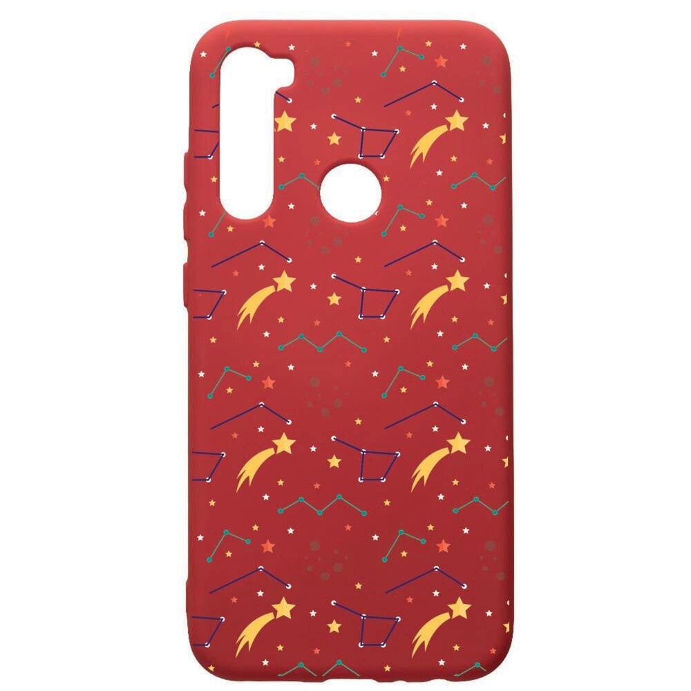 Husa de protectie Xiaomi Redmi Note 8, Zodiac, silicon, cu interiorul din material textil, protectie camera, Red, PR177