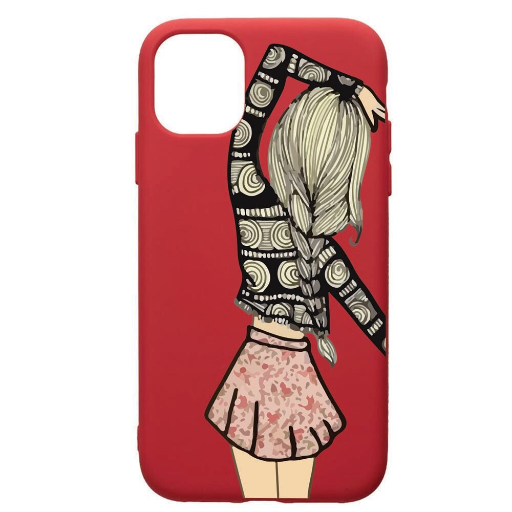 Husa de protectie Samsung Galaxy A51, Girl, silicon, cu interiorul din material textil, protectie camera, Red, PR188