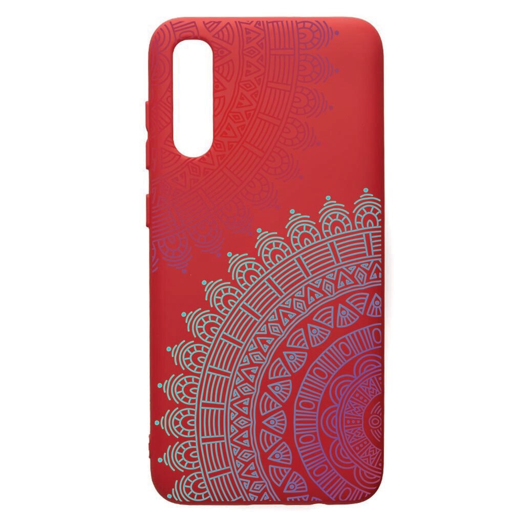 Husa de protectie Samsung Galaxy A70, Lace, silicon, cu interiorul din material textil, protectie camera, Red, PR176