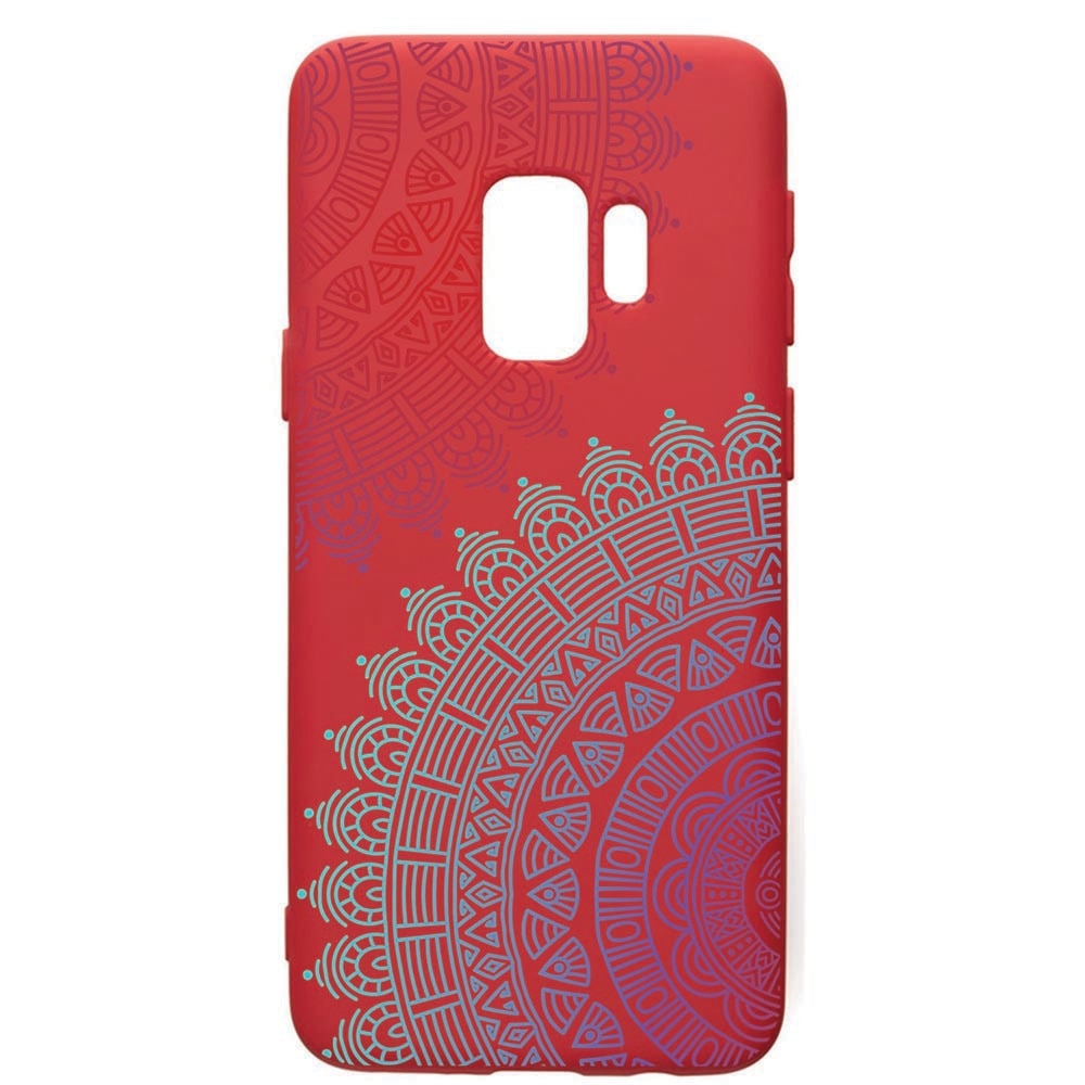 Husa de protectie Samsung Galaxy S9, Lace, silicon, cu interiorul din material textil, protectie camera, Red, PR176
